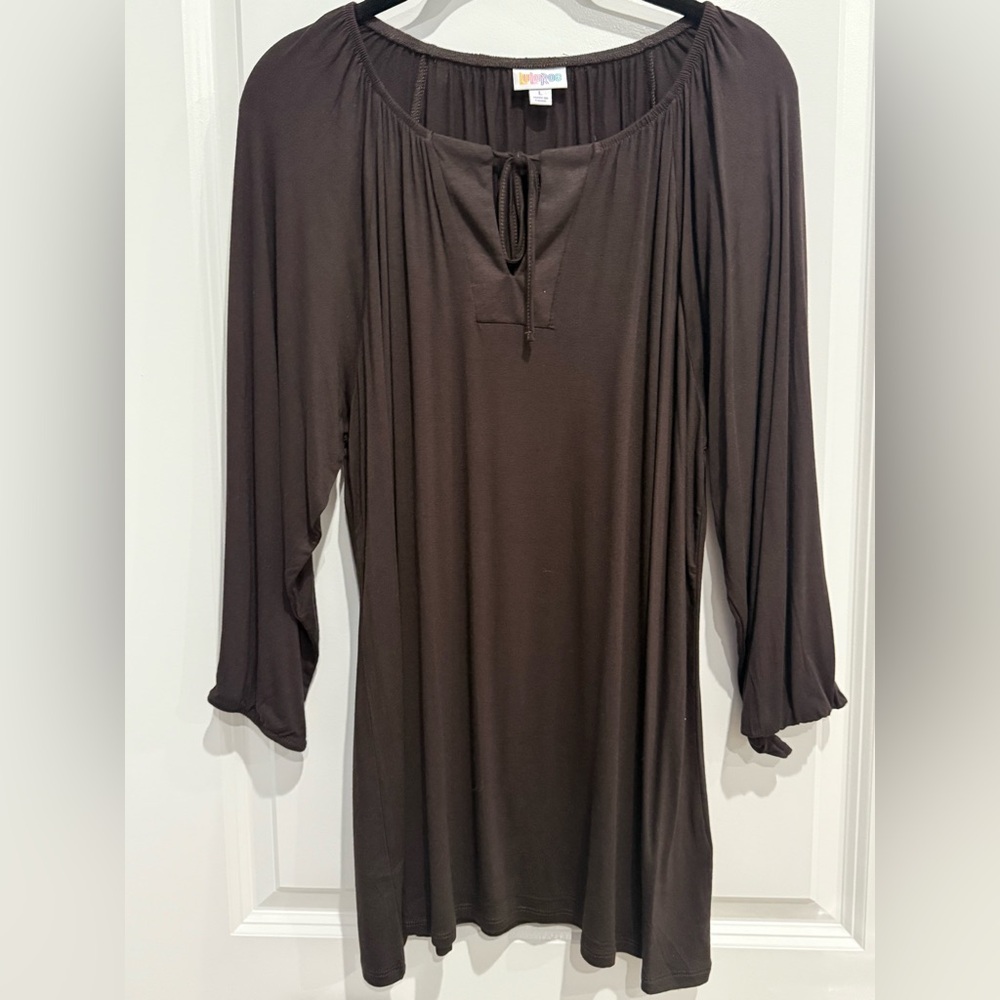LuLaRoe Dark Brown Debra Tunic Top NWOT